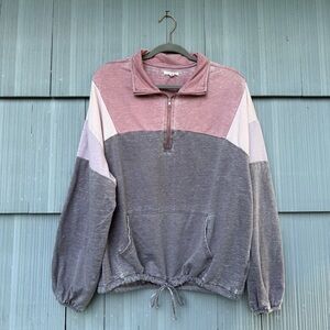 Lightweight Pink Color Block Half Zip Sweatshirt Maurices Size 1